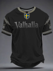Herrens svenska Viking-stil Valhalla T-shirt
