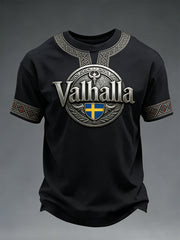 Herrens svenska Viking-stil Valhalla T-shirt