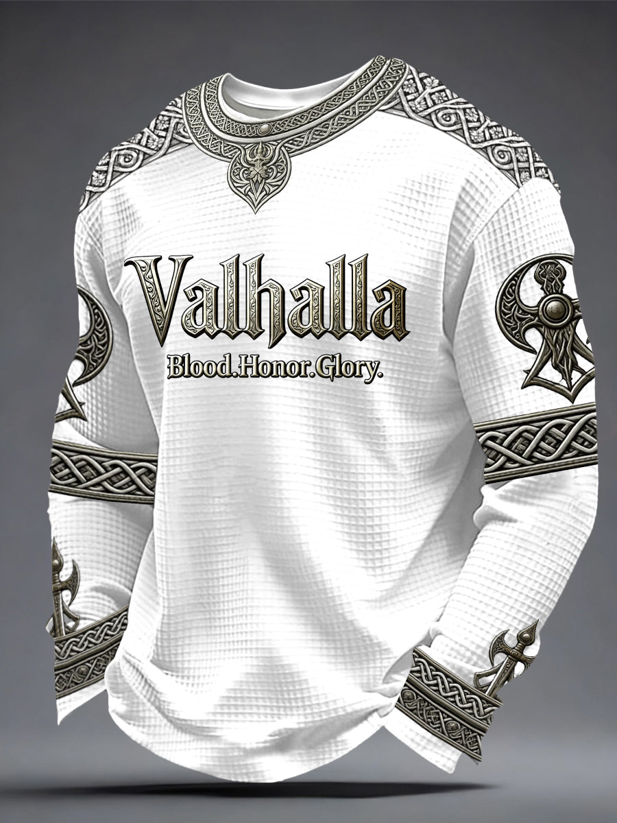 Herren Walhalla-Waffel oberteil im Viking-Stil