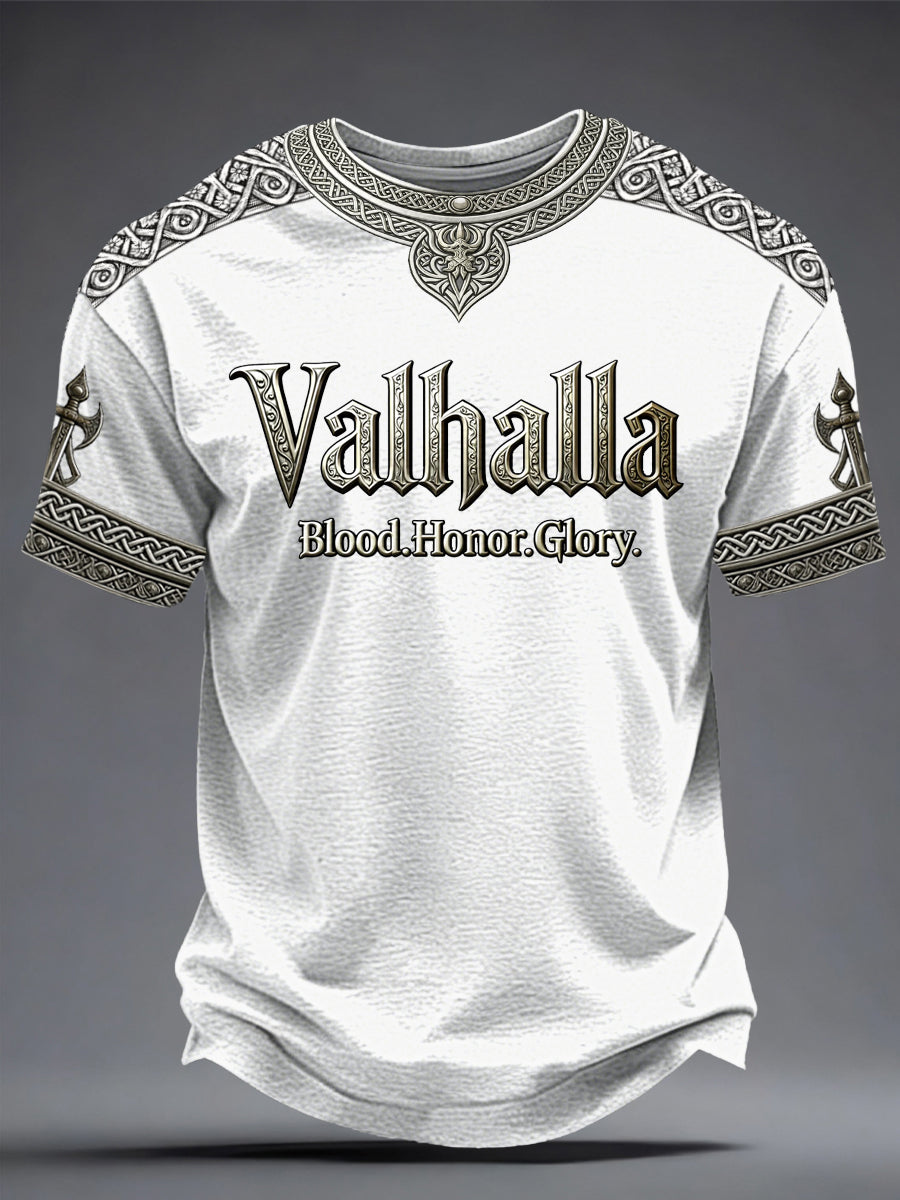 Herren-T-Shirt im Viking-Stil mit Valhalla-Print