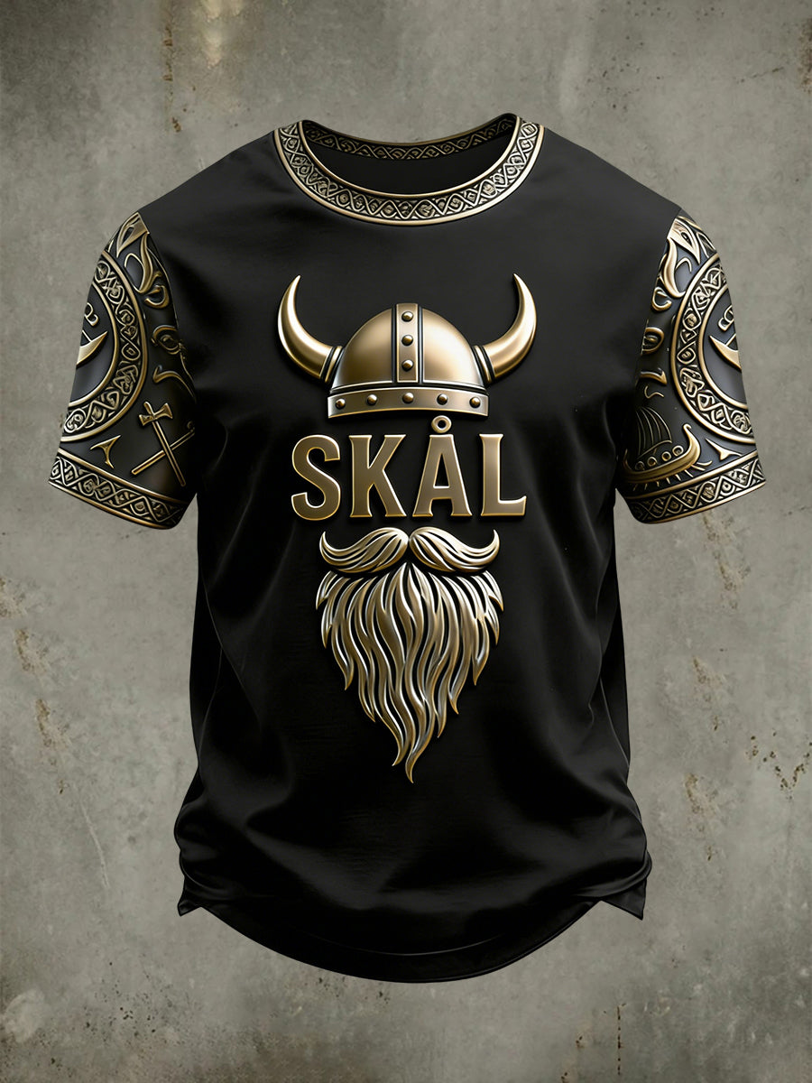 Herren-Viking-Drink-T-Shirt mit kurzen Ärmeln
