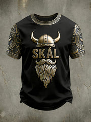 Herren-Viking-Drink-T-Shirt mit kurzen Ärmeln