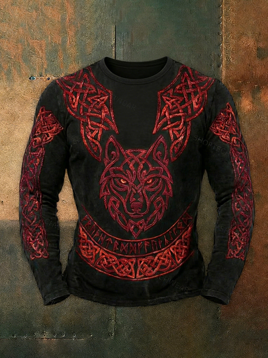 Herren-Viking-T-Shirt mit langen Ärmeln