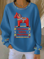 Frauen schwedisches Muttertag druck lässiges Sweatshirt