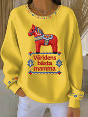 Frauen schwedisches Muttertag druck lässiges Sweatshirt
