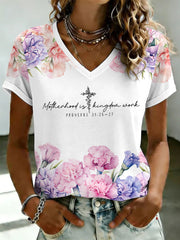 Damen-T-Shirt mit dem Aufdruck „Muttersein ist Königreichsarbeit“ im Casual-Stil