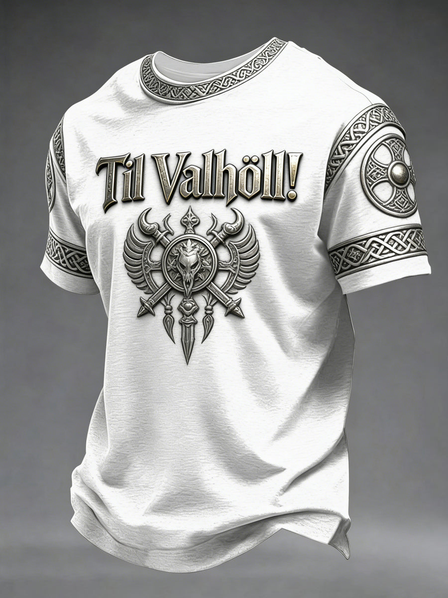 Bedrucktes Herren T-Shirt im Viking-Stil von Val halla