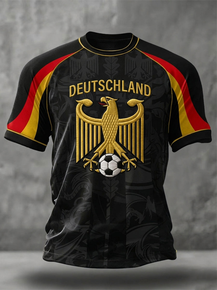 Herren-T-Shirt mit kurzen Ärmeln für deutsche Fußballfans