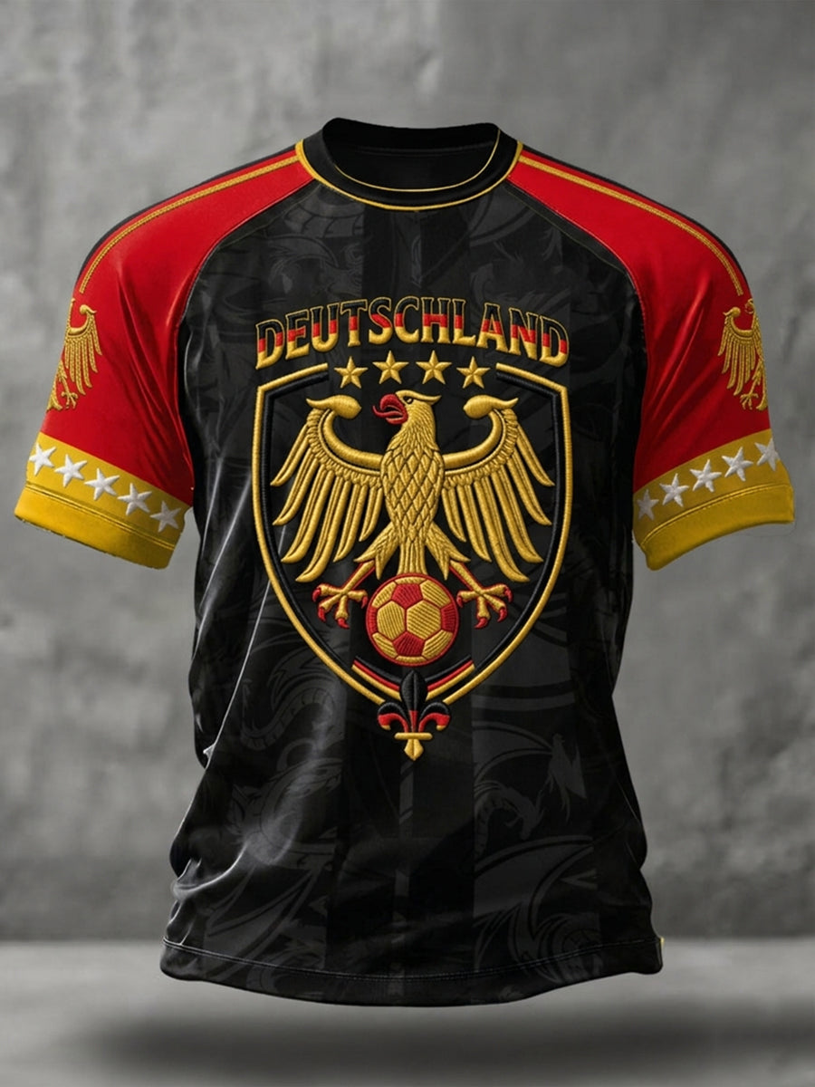 Herren-T-Shirt mit kurzen Ärmeln für deutsche Fußballfans