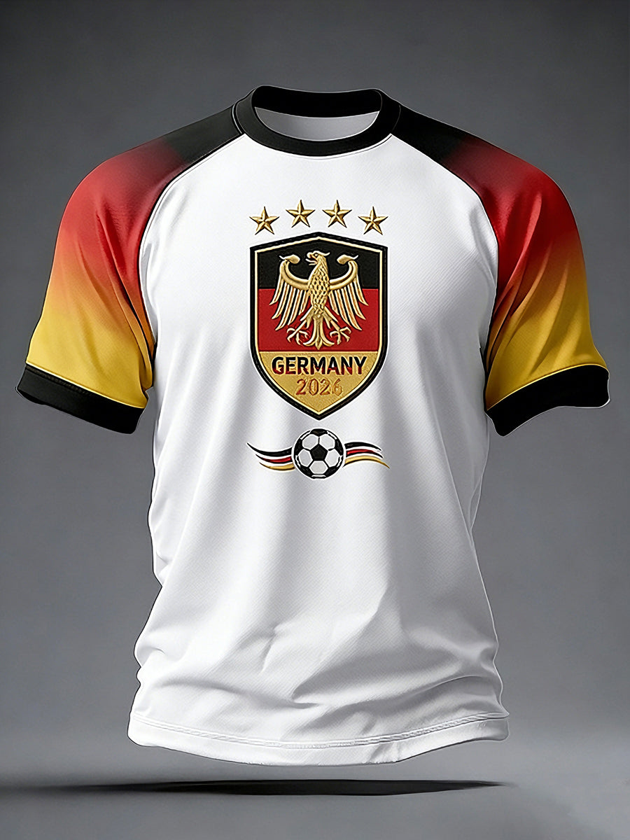 Herren-T-Shirt mit kurzen Ärmeln für deutsche Fußballfans