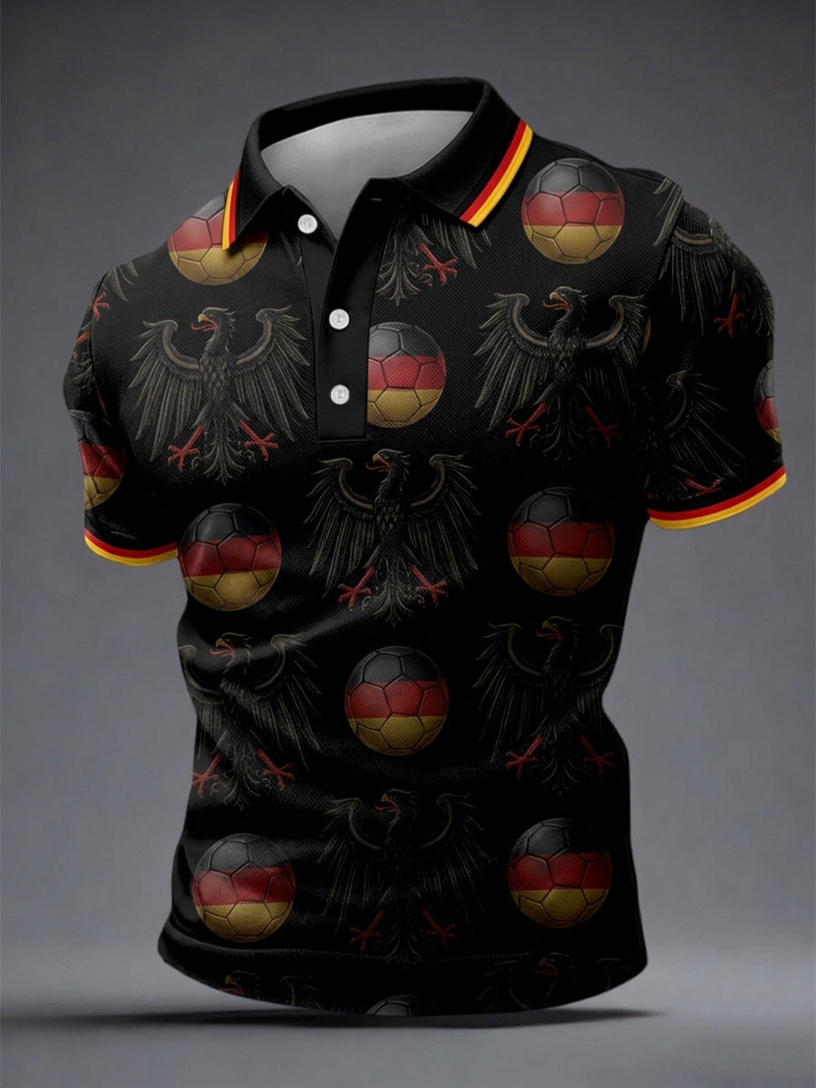 Herren Deutsches Fußball-Liebhaber-Print-Shirt