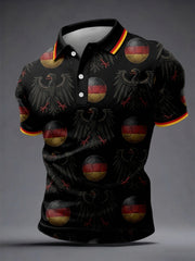 Herren Deutsches Fußball-Liebhaber-Print-Shirt