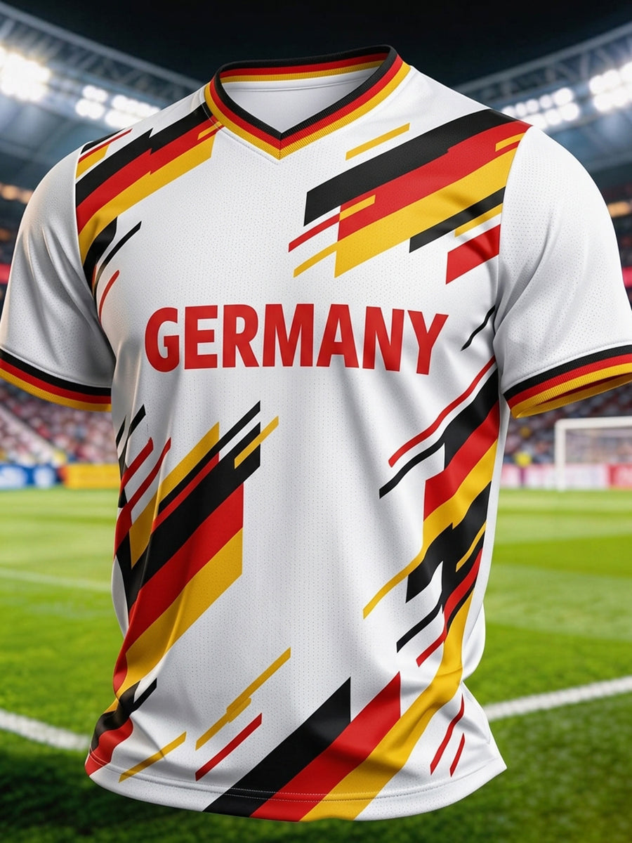 Männer Deutschland Fußball Fan Print T-Shirt