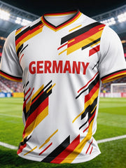 Männer Deutschland Fußball Fan Print T-Shirt