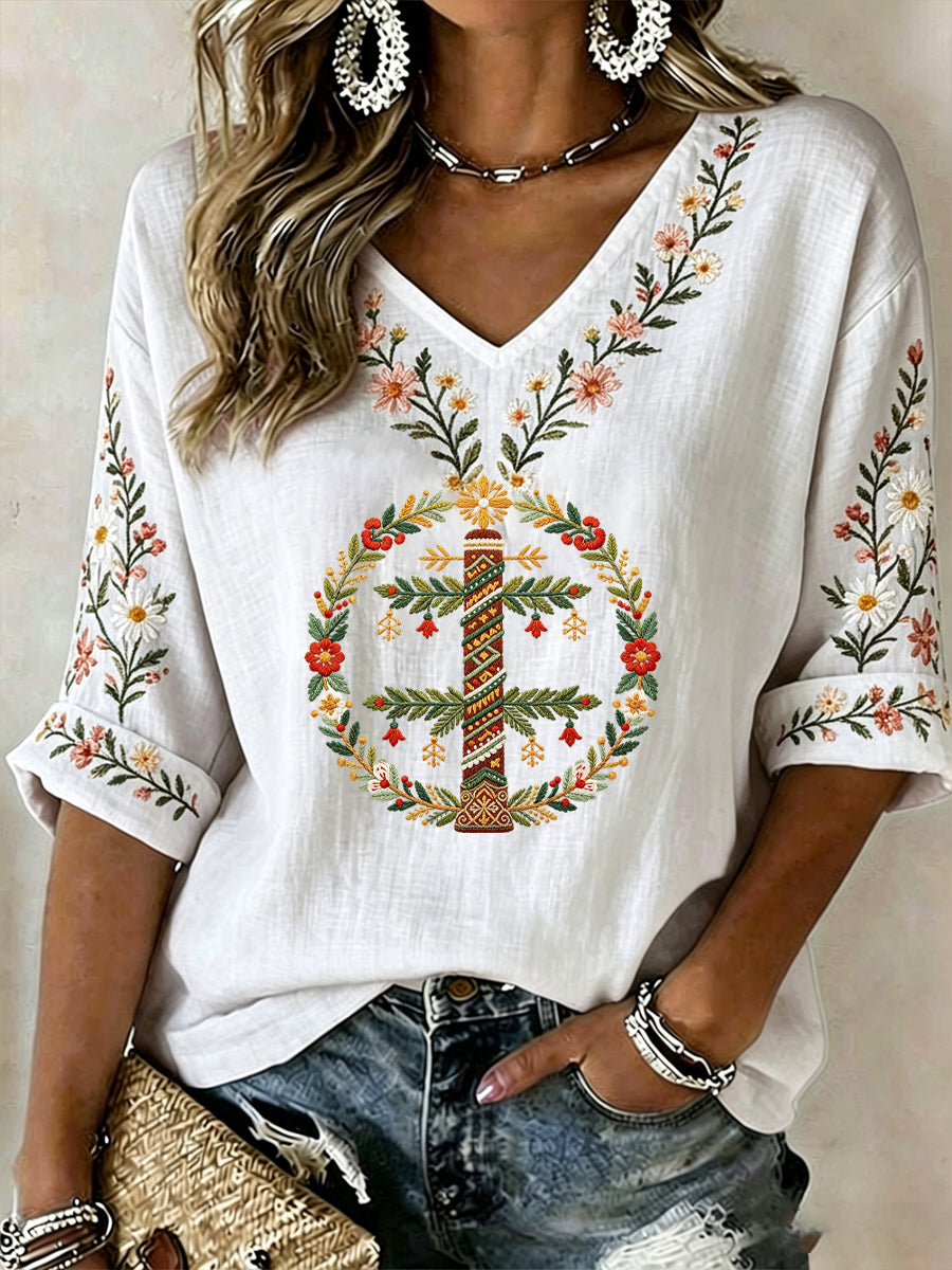 Dams Midsummer-print avslappnad t-shirt