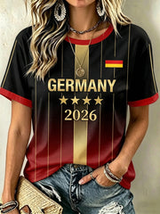 Damen-Graphic-T-Shirt für deutsche Fußballfans
