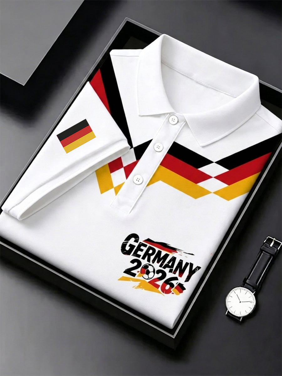Männer Deutschland Fußball Fan Print Kurzarm Shirt