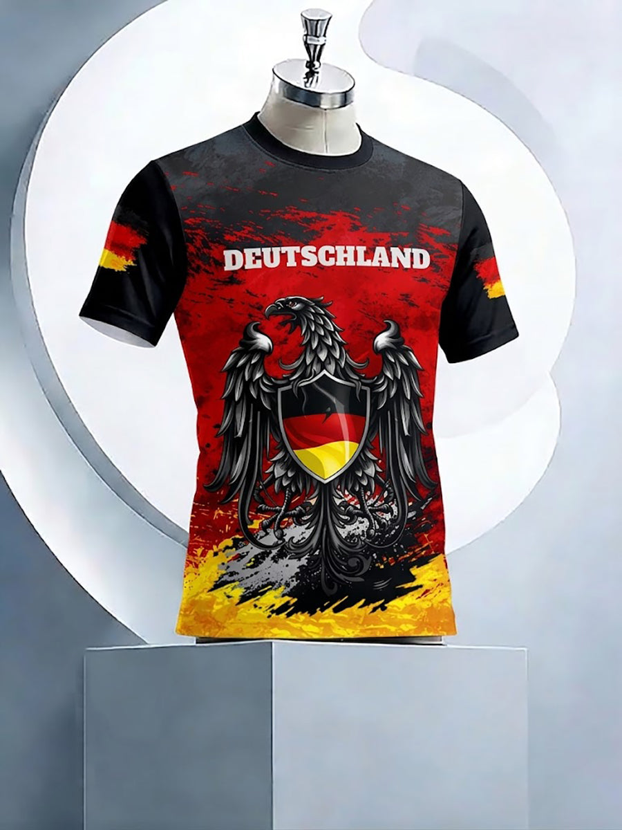 Herren-T-Shirt mit deutschem Fußballfan-Print