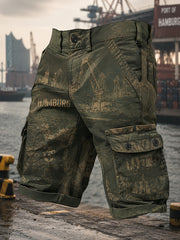 Herren-Retro-Shorts mit Hafenmotiv in lässigem Stil