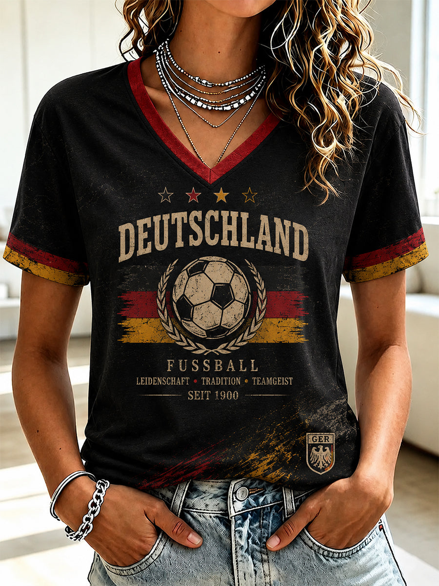 Damen-Fußball-Druck-T-Shirt Deutschland 2026
