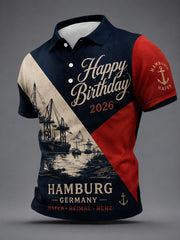 Herren-T-Shirt zur Erinnerung an den Geburtstag des Hamburger Hafens