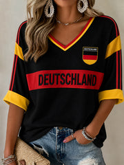 Damen-Fußballfan-Graphic-Waffel-T-Shirt in Deutschland