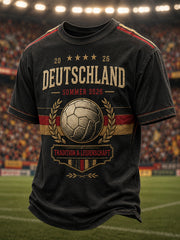 Herren-Fußballfan-T-Shirt mit 2026-Druck, deutschsprachig