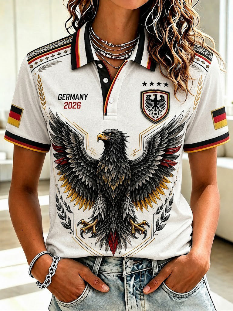 Frauen Deutschland Fußball bedrucktes Hemd