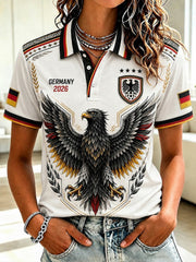 Frauen Deutschland Fußball bedrucktes Hemd