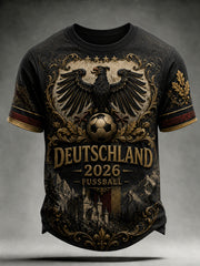 Herren-Vintage-Deutschland-Fußballfan-T-Shirt mit Aufdruck