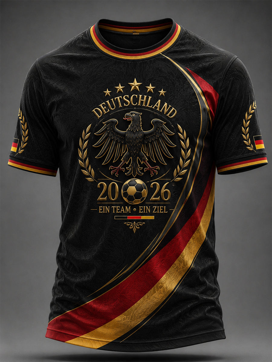 Herren-Deutschland-Fußballfan-T-Shirt mit Grafikdruck
