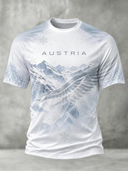 Herren-Casual-T-Shirt mit Österreich-Print