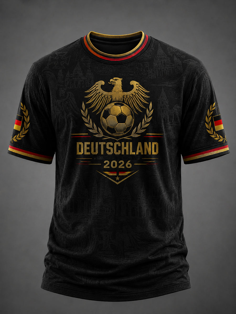 Herren-Deutschland-Fußballfan-T-Shirt mit Grafikdruck