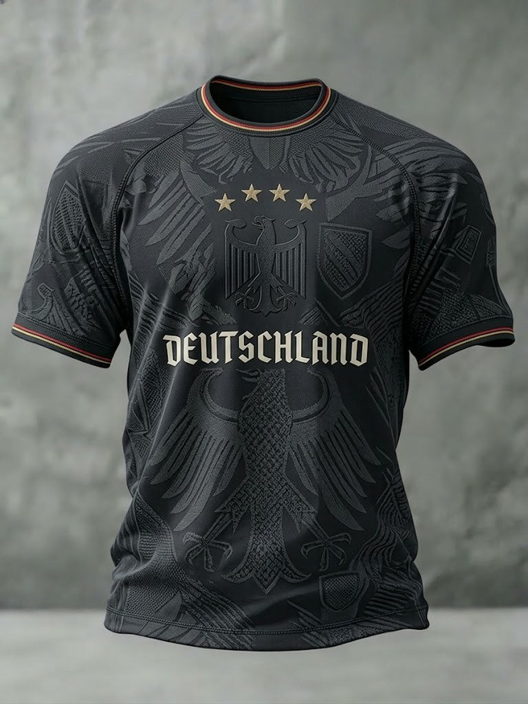 Herren-Fußball-T-Shirt mit Deutschland-Druck