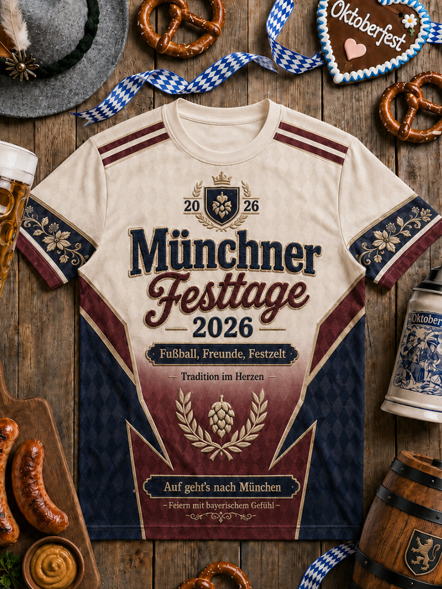 Herren-Oktoberfest-T-Shirt im Trikotstil 2026