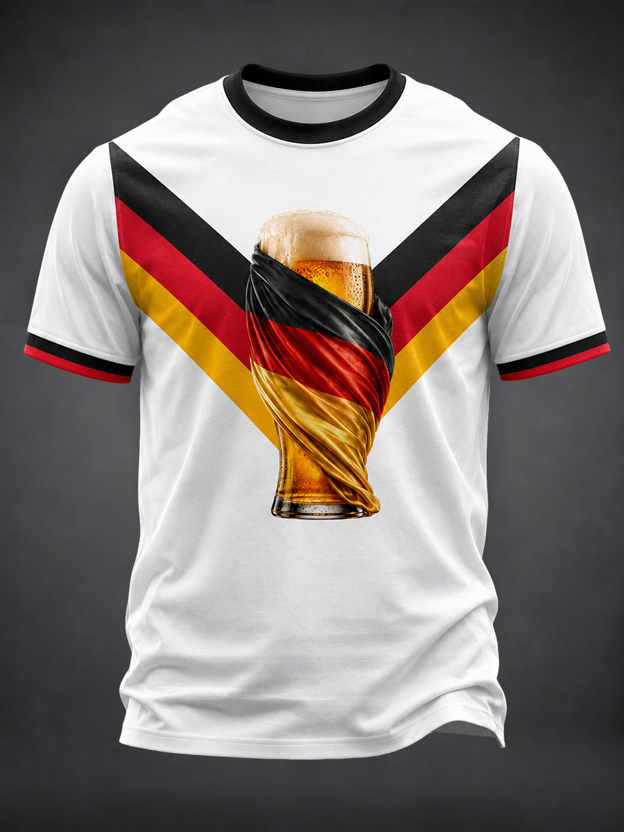 Lustiges Herren-T-Shirt mit Fußball- und Bier-Print