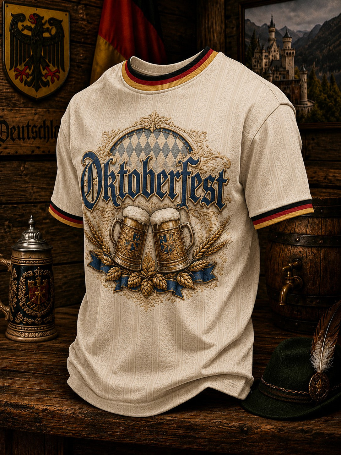 Herren-Oktoberfest-T-Shirt mit Aufdruck