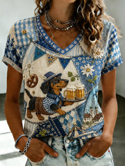 Oktoberfest-Damen-T-Shirt aus München mit Dackelmotiv