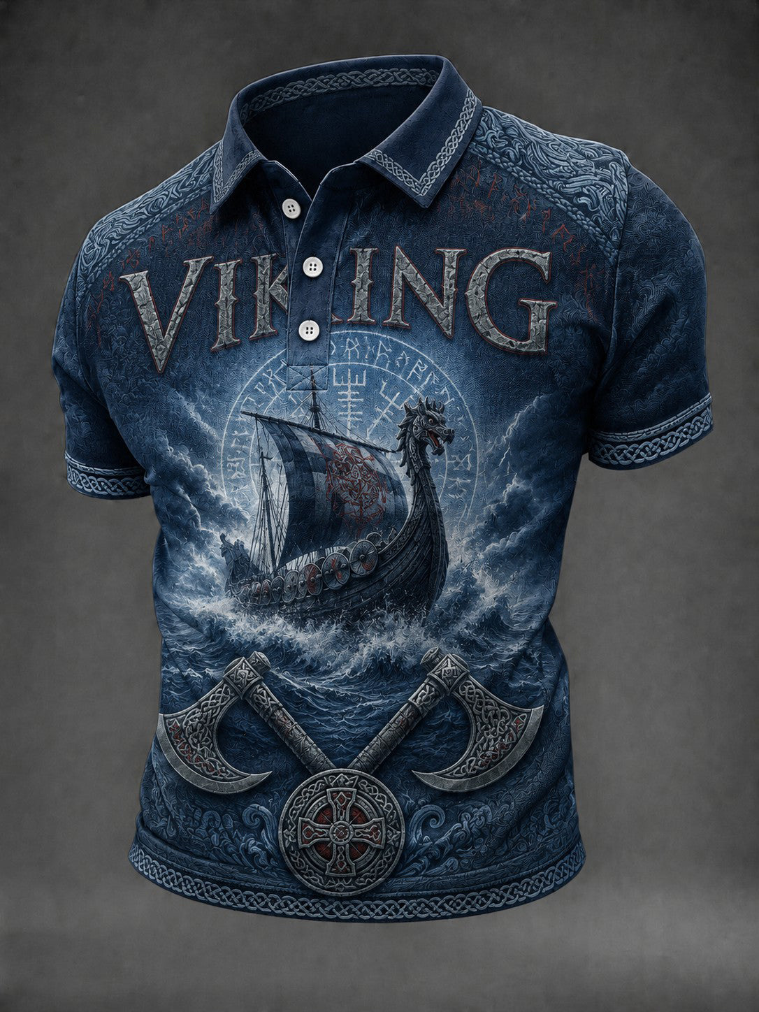 Herren Viking Bedrucktes Hemd