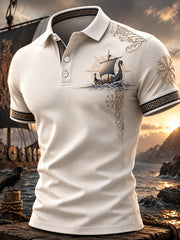 Herren Viking Print Casual Top